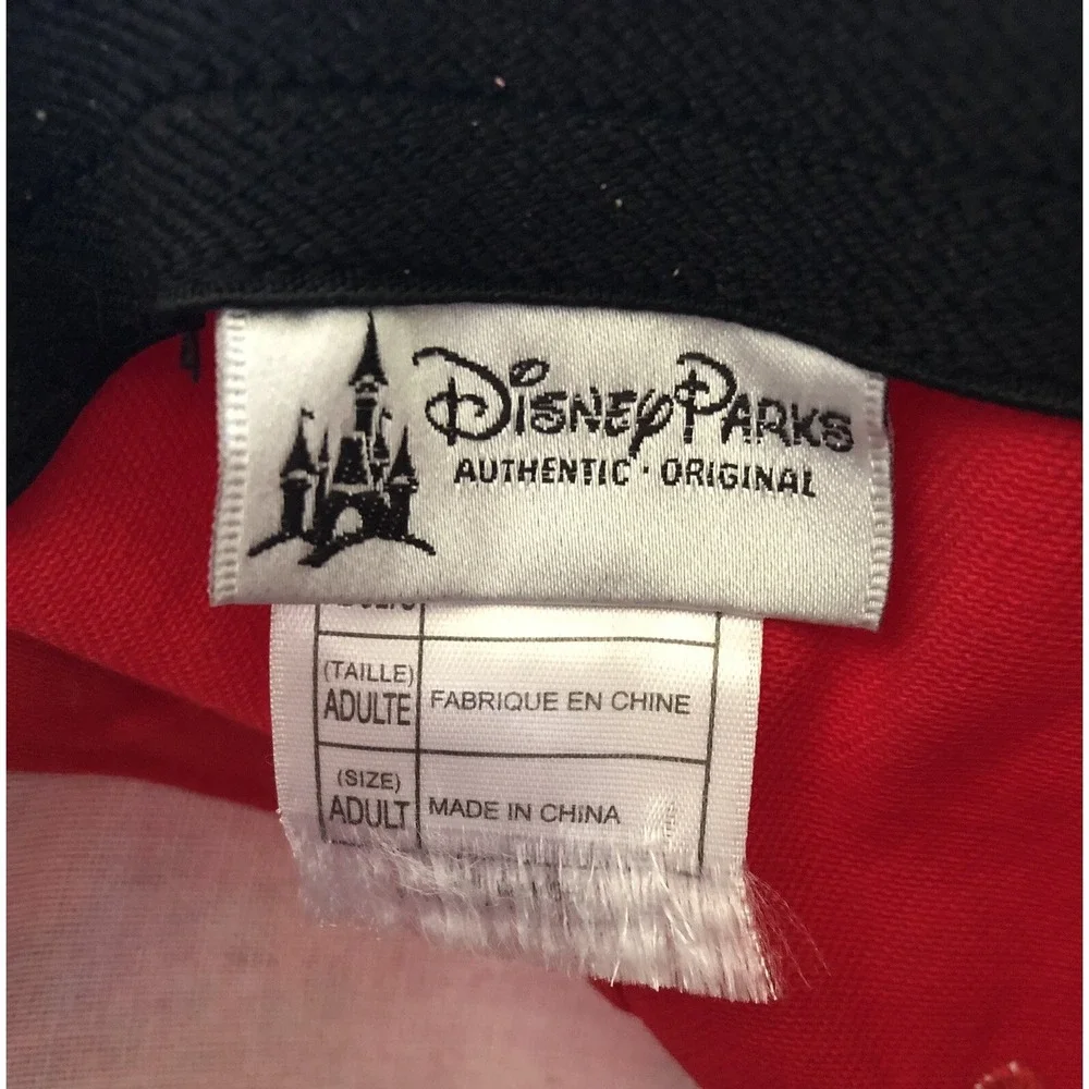 Disney Park Mickey Mouse Baseball Cap Size OSFM Graphic Red Black White Classic